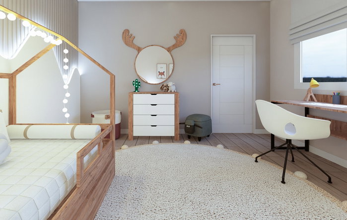 Hanah Home Cómoda Nisan 1600-026 Nogal Claro y Blanco